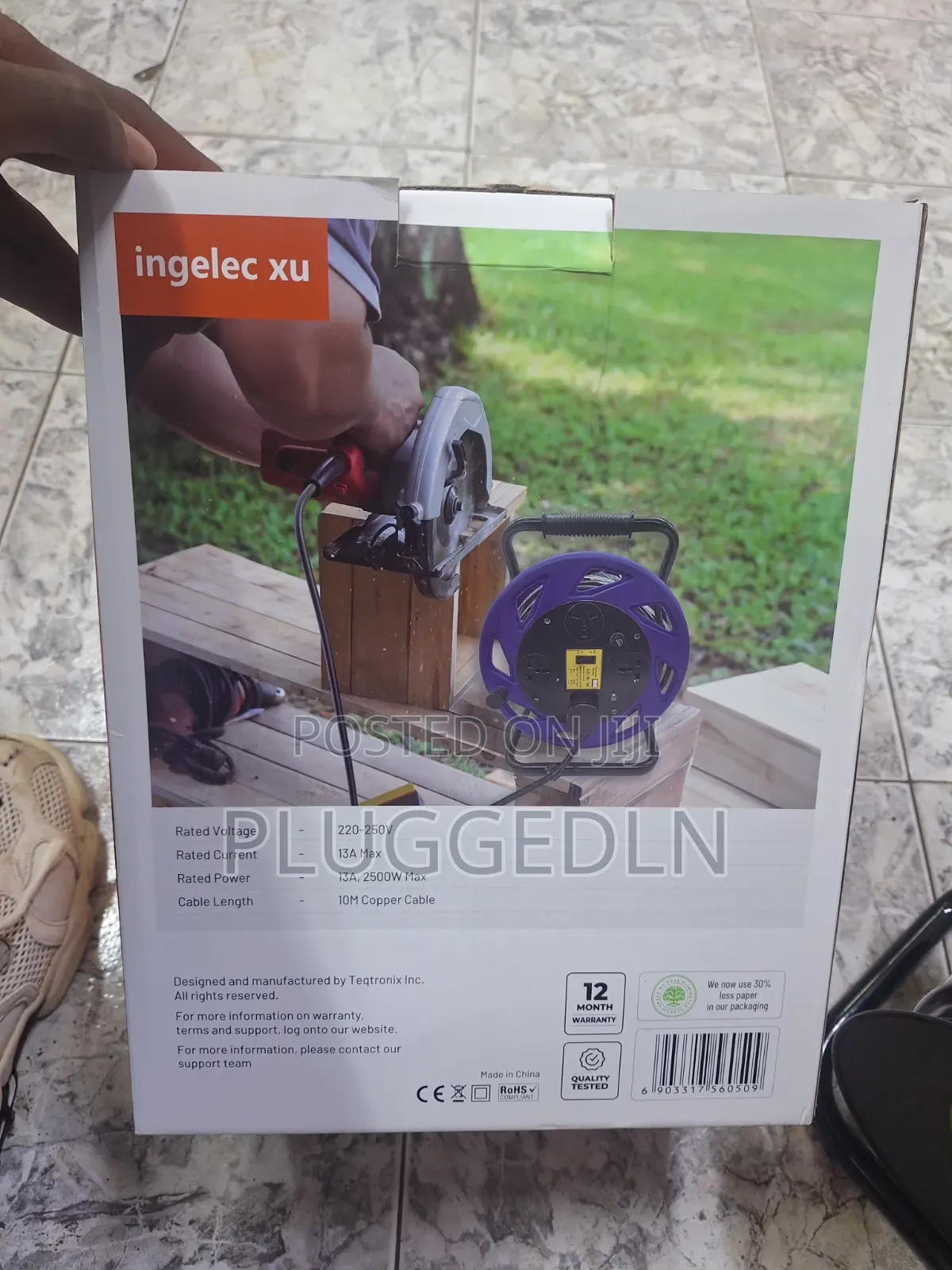 50m Heavy-Duty Extension Power Cord Reel.