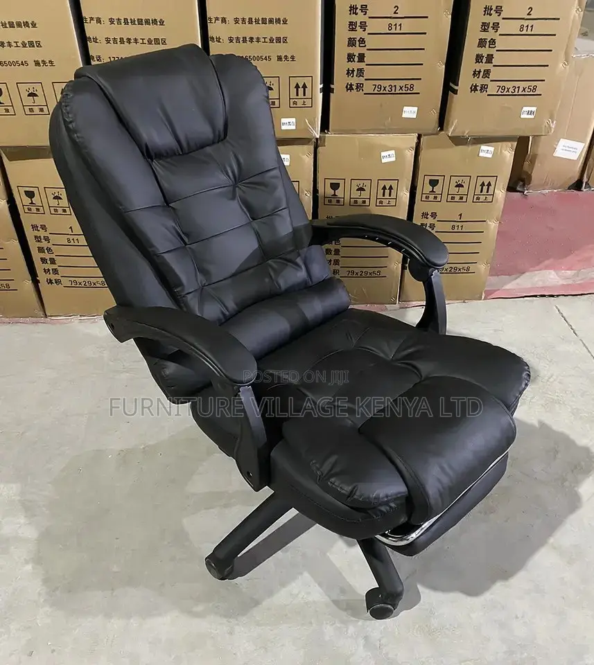 Leather Swivel Desk Chair With Footrest