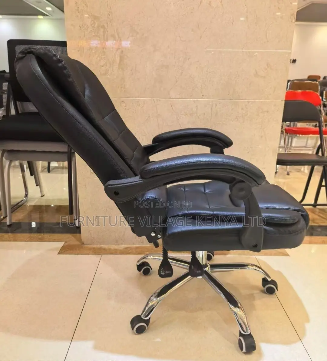 Leather Swivel Desk Chair With Footrest