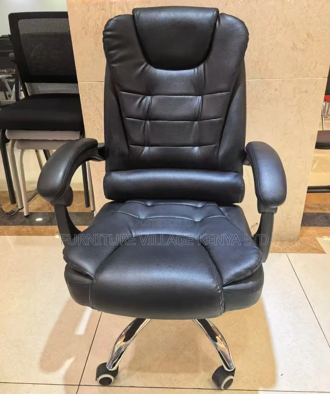 Leather Swivel Desk Chair With Footrest