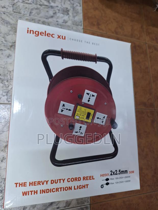 50m Heavy-Duty Extension Power Cord Reel. - thumbnail 4