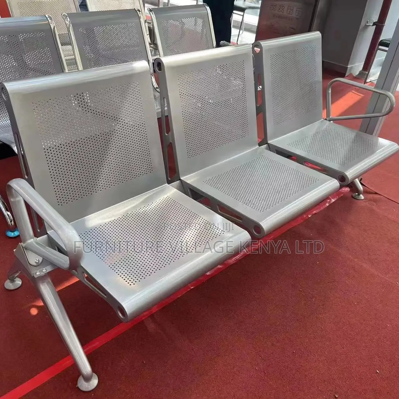 3-Link Full Steel Visitor's Office Waiting Bench