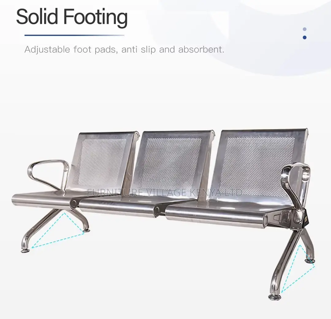 3-Link Full Steel Visitor's Office Waiting Bench