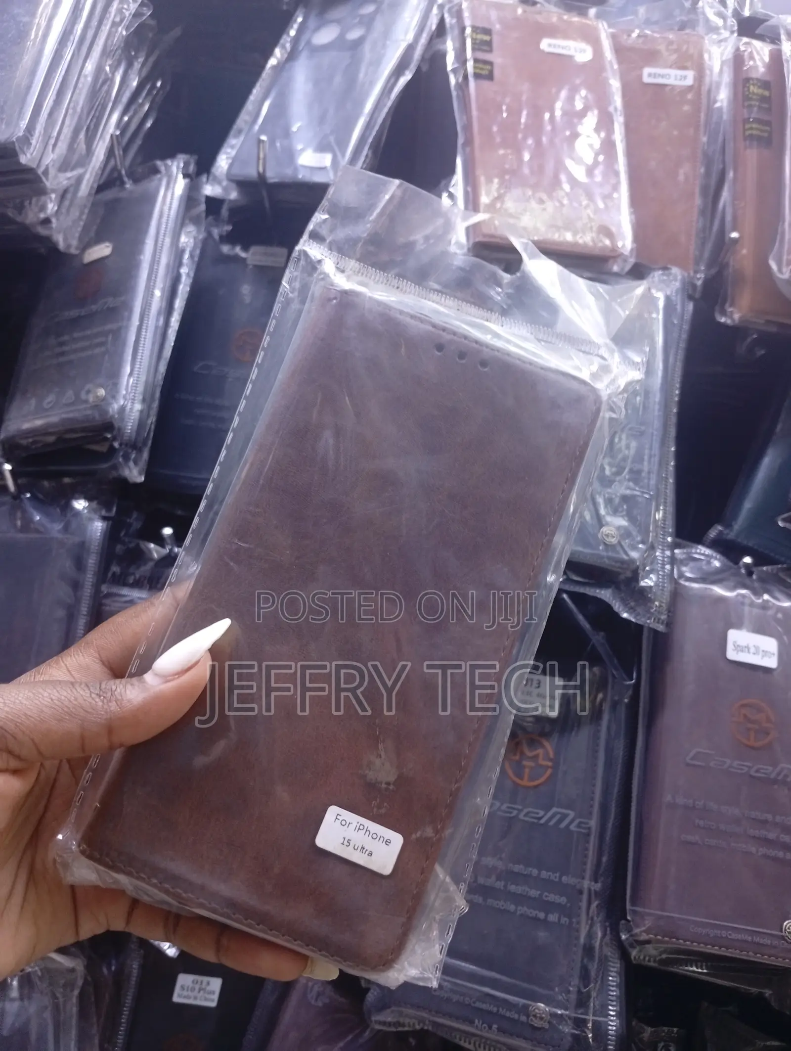 Brand Leather Flip Case Cover Designed for the iPhone 15 Ultra.