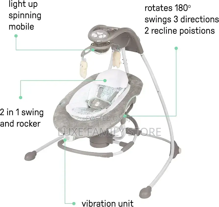 Ingenuity Inlighten Cradling Swing Rocker (Model 12365) 