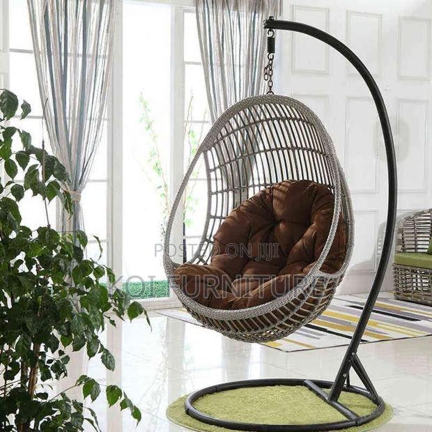 Home Chairs; Rattan Made Hammock Chair With Round Backrest