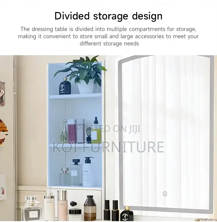 Dressers; White Bedroom Stylish Make Up Grooming Vanity With Mirror