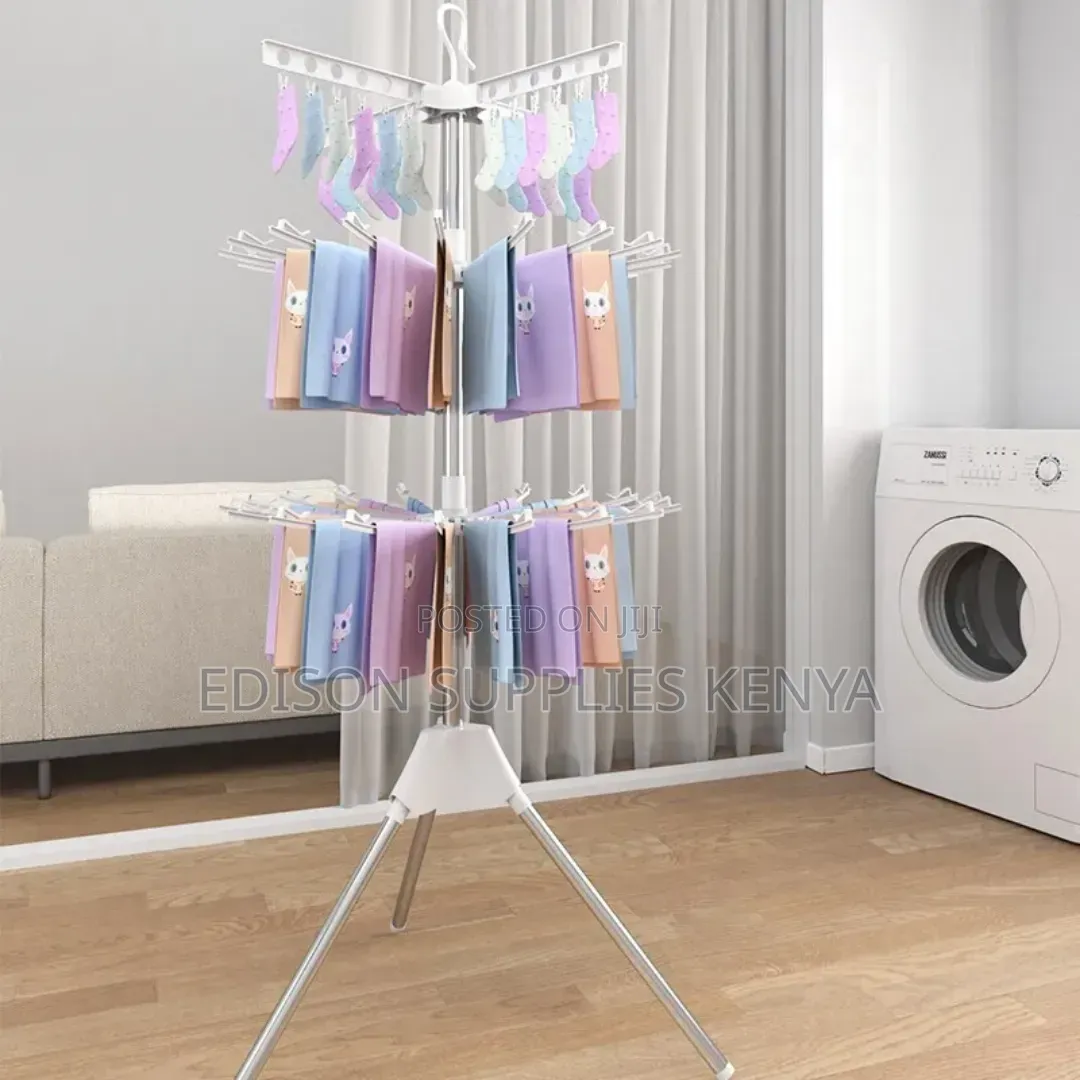 Clothes Drying Rack Foldable for the Balcony Hangers 3-Tier Strong