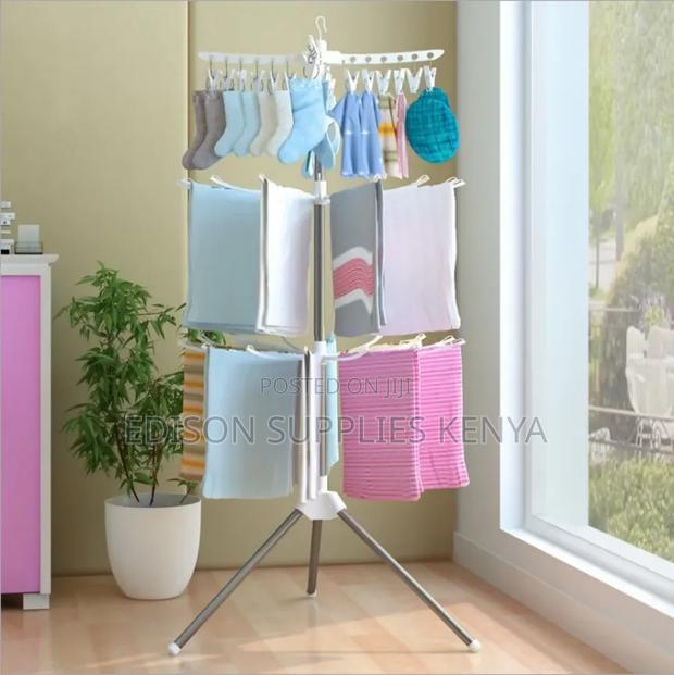 Clothes Drying Rack Foldable for the Balcony Hangers 3-Tier Strong - thumbnail 2