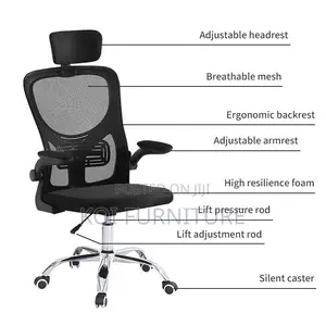 Office Chairs; Orthopedic High Backrest Seat With Fabric Headrest