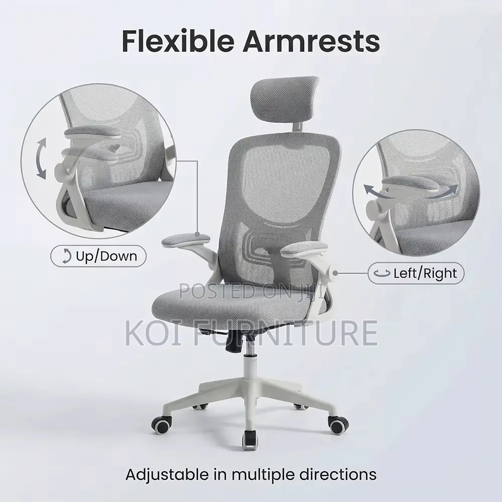 Office Chairs; Orthopedic High Backrest Seat With Fabric Headrest