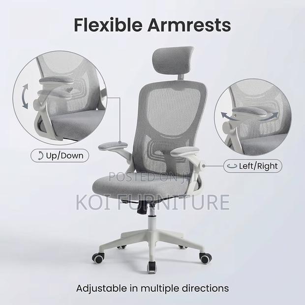 Office Chairs; Orthopedic High Backrest Seat With Fabric Headrest - thumbnail 6