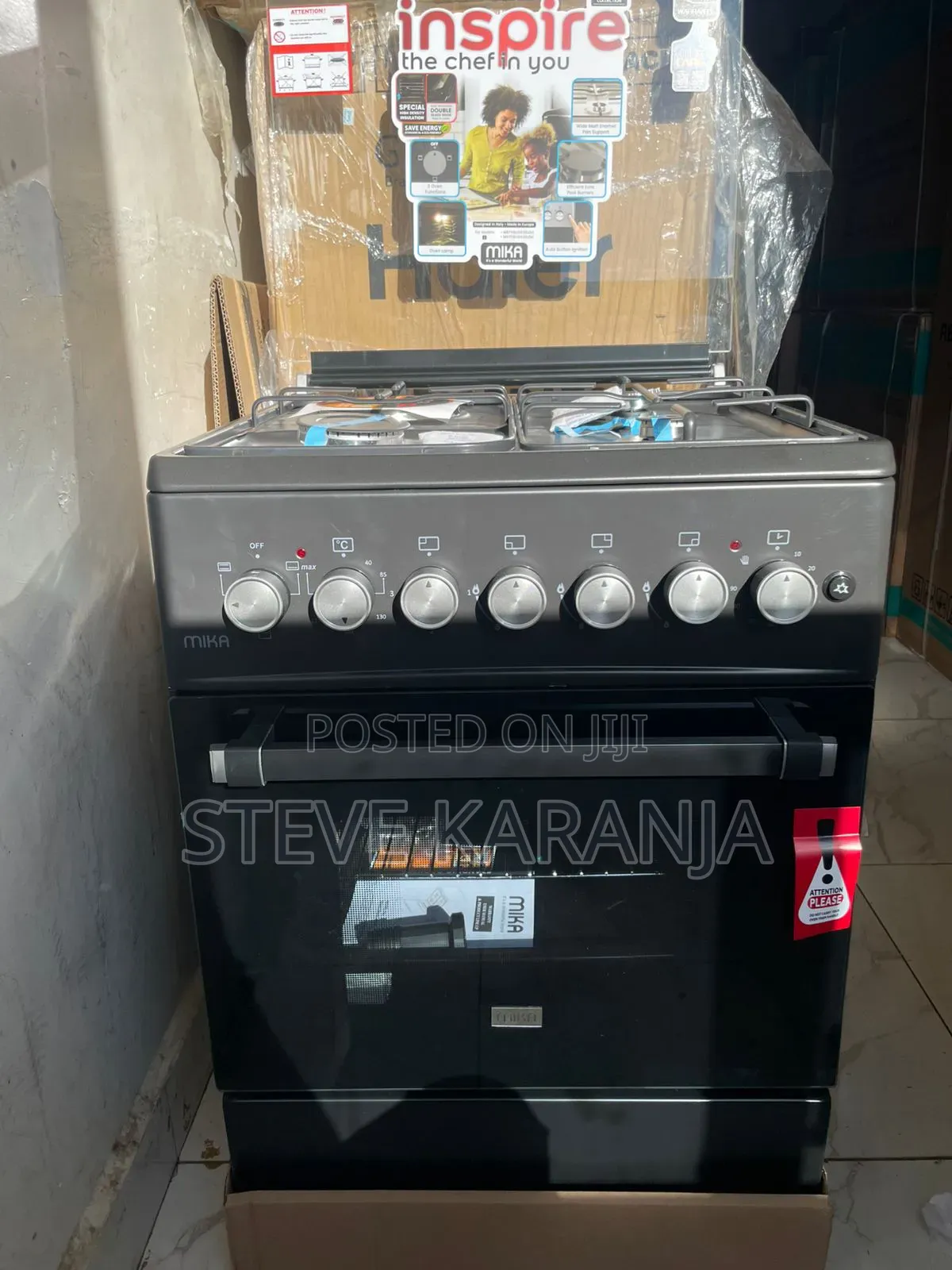 Mika 58*58 3+1 Standing Cooker Color Black