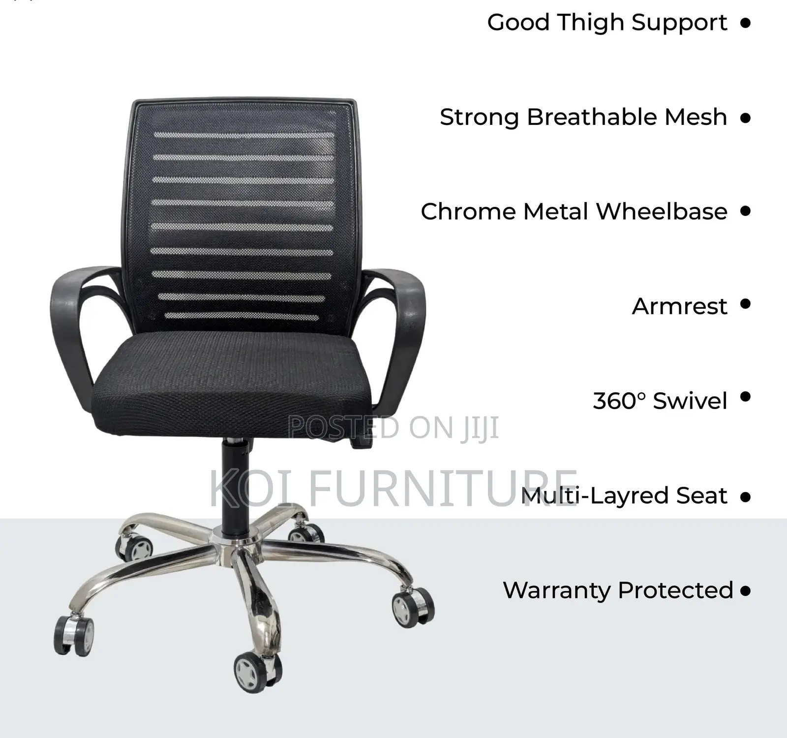 Office Chairs; Ergonomic Strong Swivel Seat With Armrests