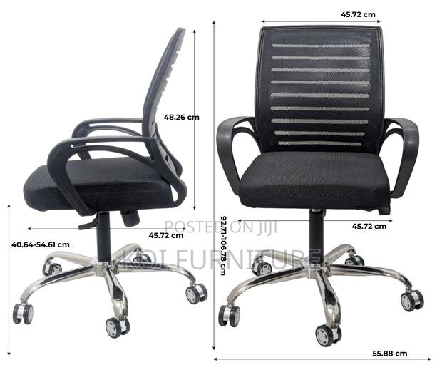 Office Chairs; Ergonomic Strong Swivel Seat With Armrests - thumbnail 6