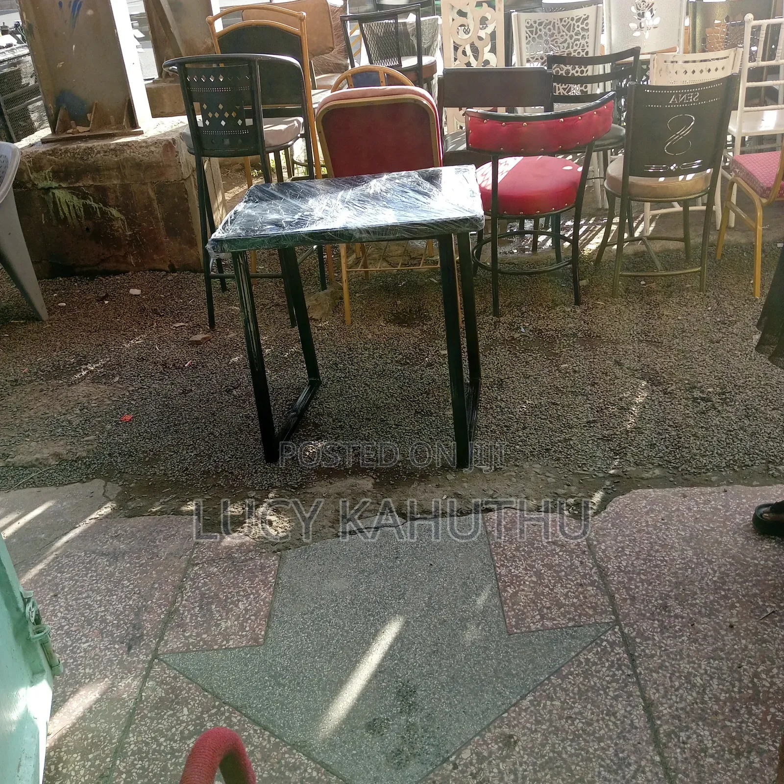 Marble Top With Stylish Frame Table