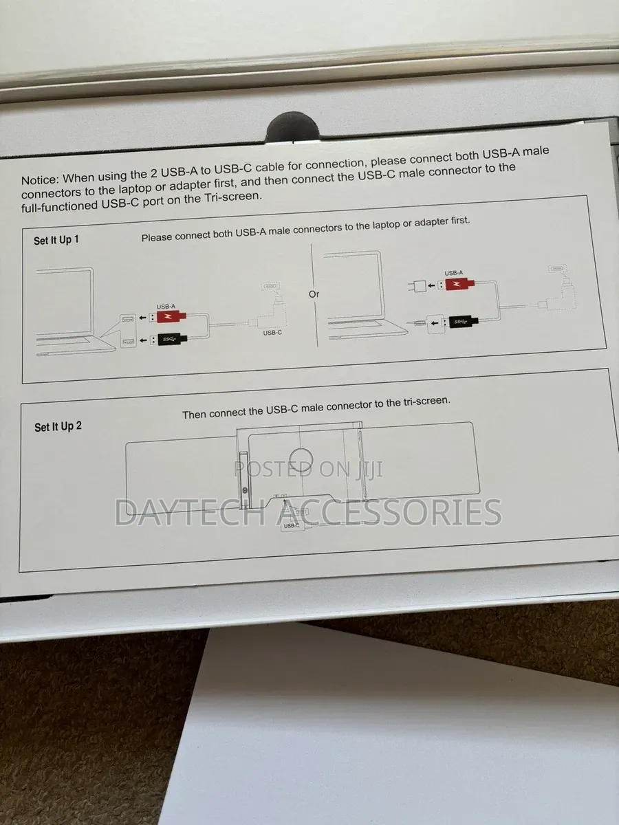 Portable 14" Triple Screen Laptop Monitor Extender 1080p.