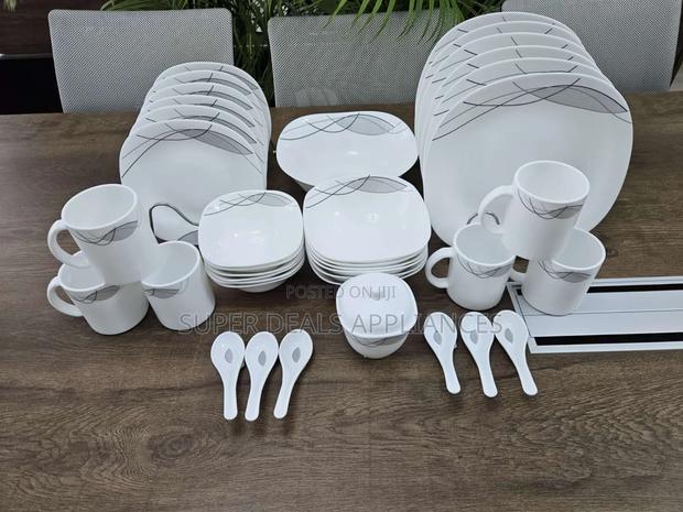 39 Pieces Square Opal Glass Dinner Set