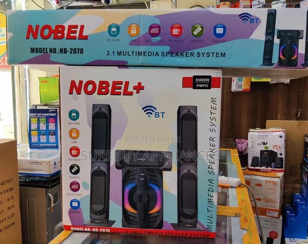 Nobel 3.1 Tallboy Speaker System Nb-2070 Bluetooth Subwoofer Audio