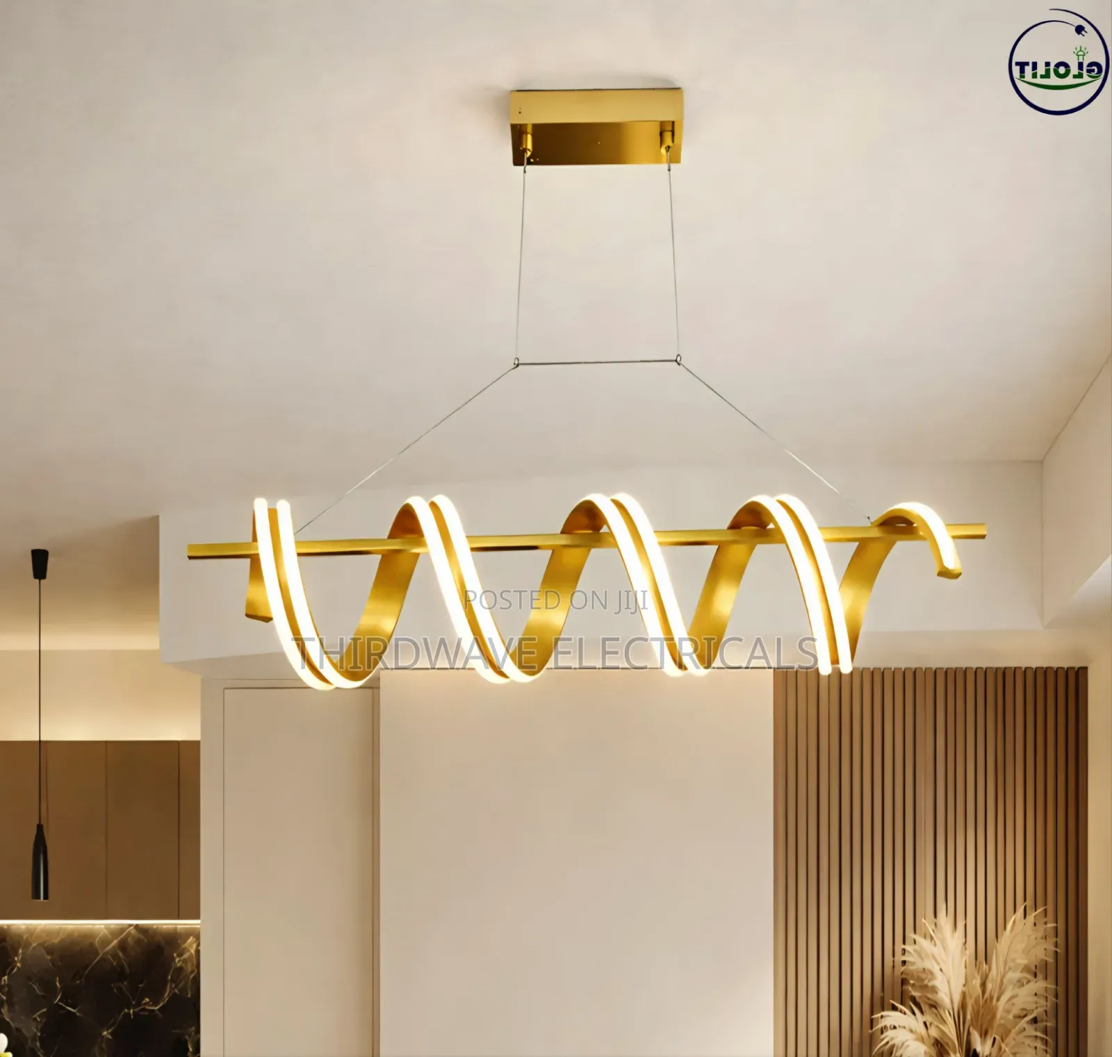 Beautiful Design Led Spiral Chandelier Pendant Light Hf4