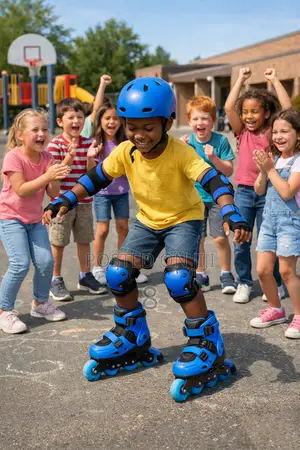 Children Inline Skates With Led Wheels Safety Set