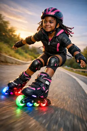Kids Outdoor Roller Skates With Full Protection Set
