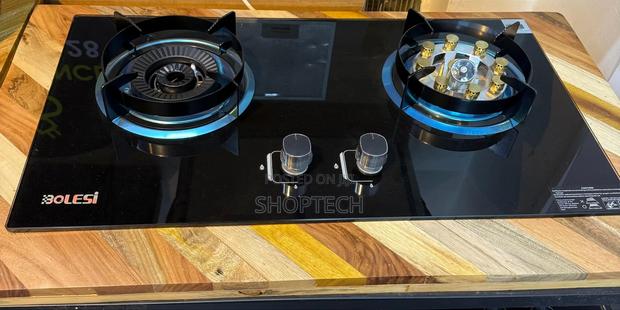 Bolesi Hob 2 Burners With Sensor and Wok Burner Inbuilt Glass