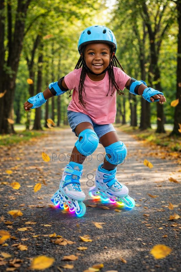 Stylish Kids Inline Roller Skates Blue Color - main view