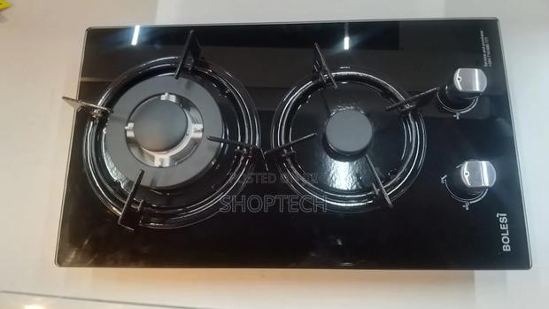 Bolesi Hob 2 Burners Inbuilt Gas Glass Tampared Hod