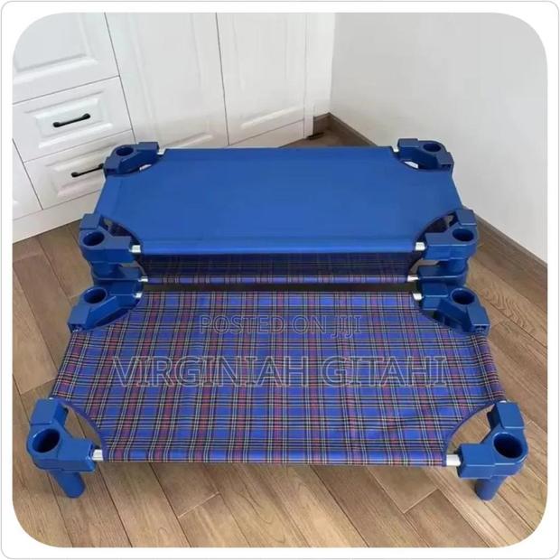 Stackable Kindergarten Special Plastic Canvas Bed