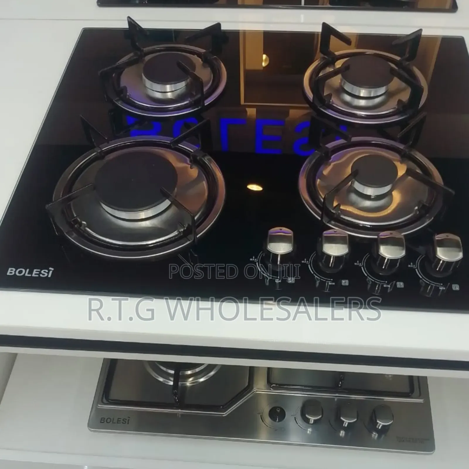 Bolesi 4 Burner Tempered Glass Inbuilt Gas Hob