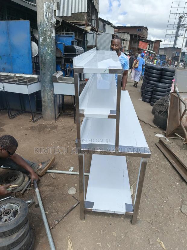 Stainless Table, Kitchen Food Preparation Table With Overselves - main view