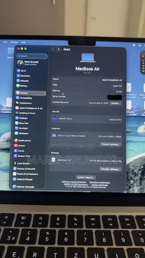 Laptop Apple MacBook Air 2022 M2 16GB Intel Core M2 SSD 256GB