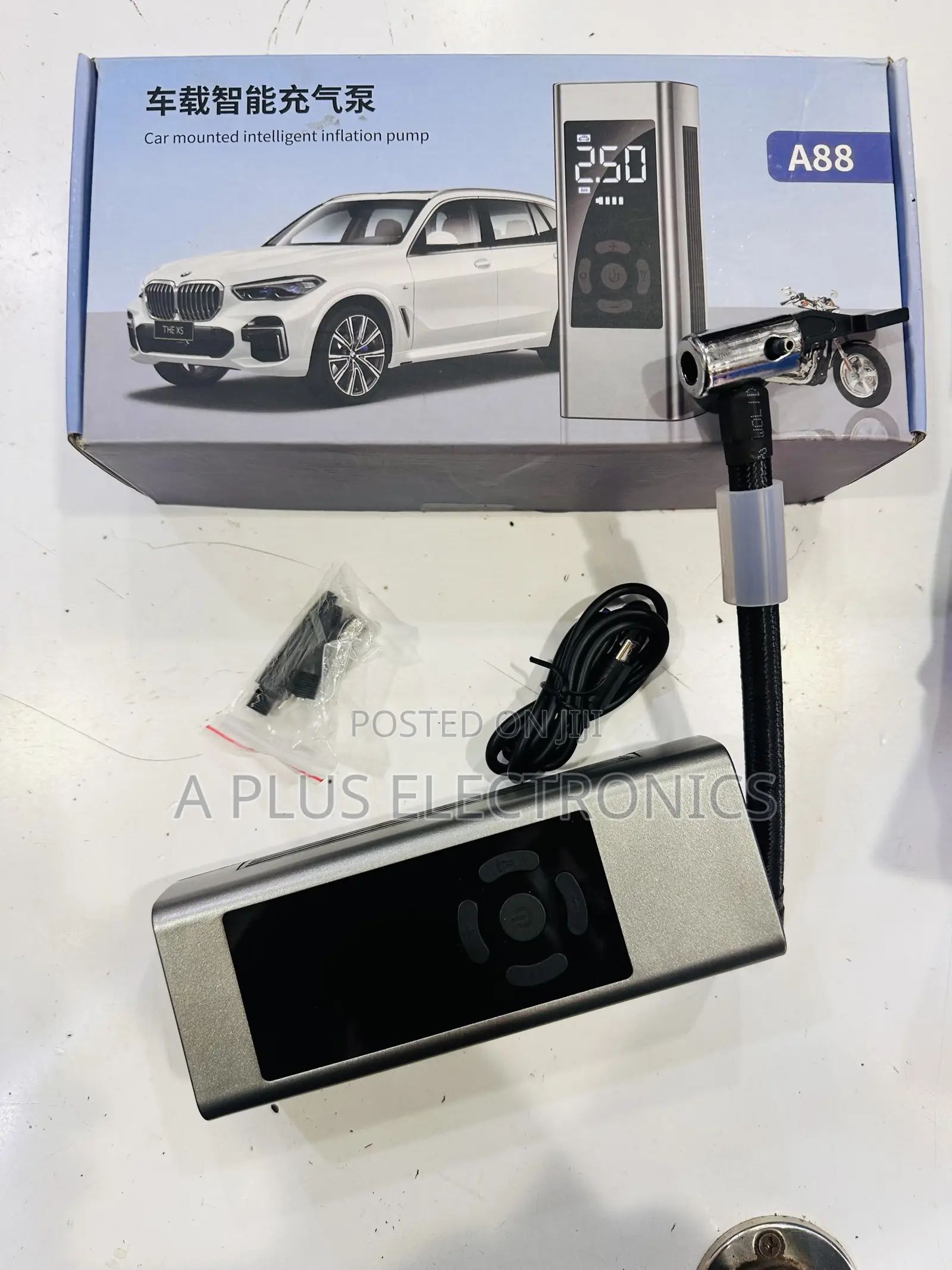 A88 Digital Tyre Inflator – Portable Air Compressor for Cars Bikes