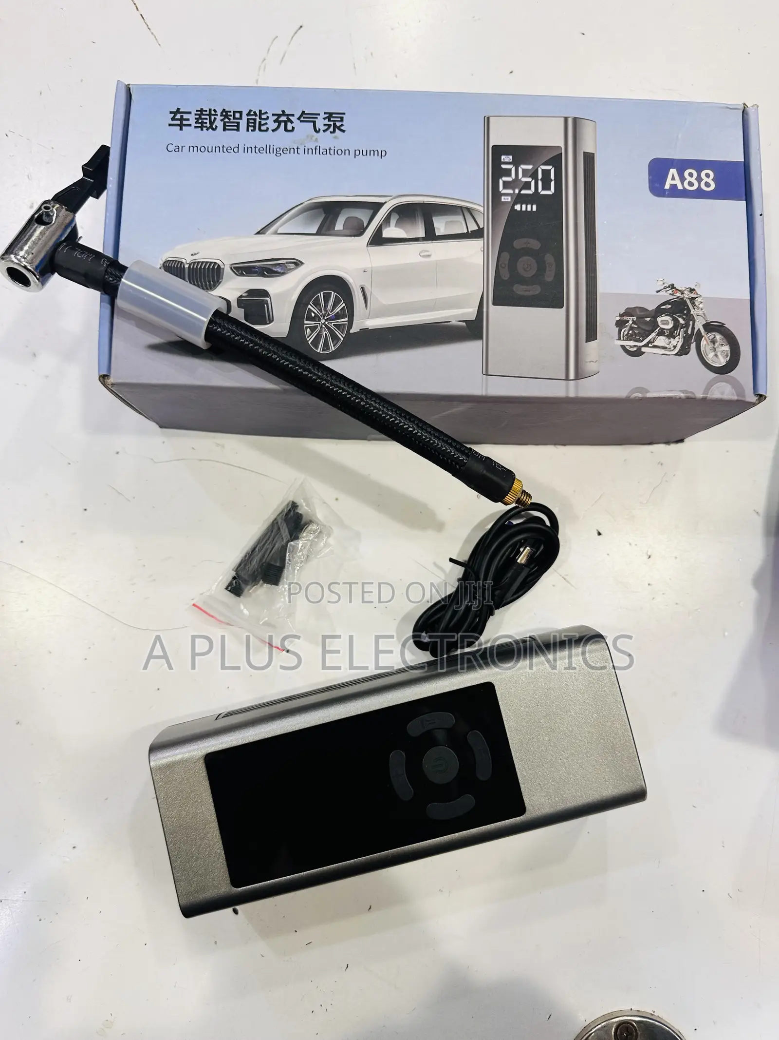 A88 Digital Tyre Inflator – Portable Air Compressor for Cars Bikes