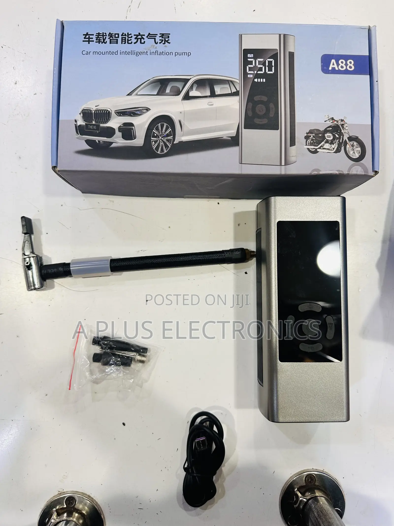 A88 Digital Tyre Inflator – Rechargeable Smart Air Compressor