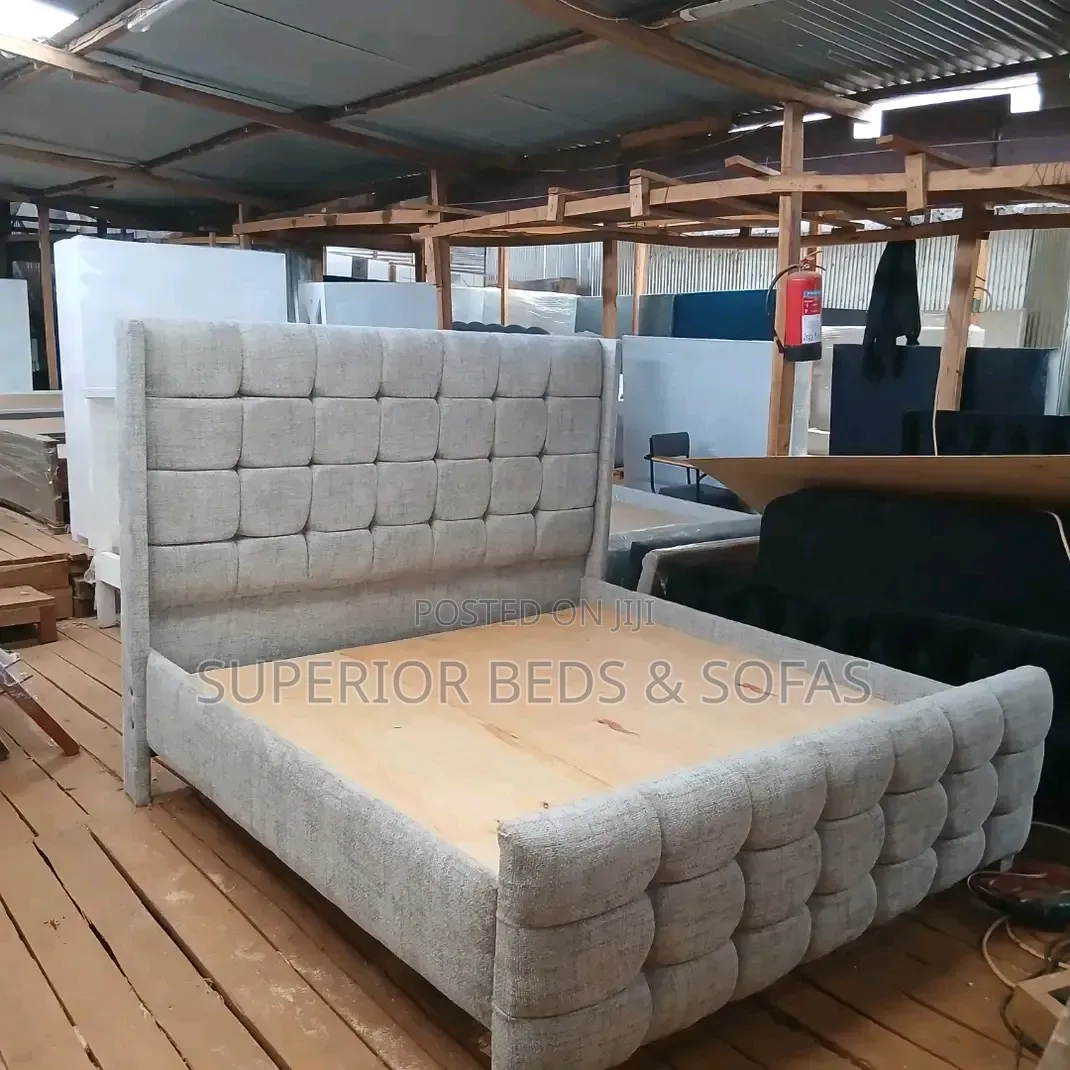 Grey Upholstered Bed Size 5 By