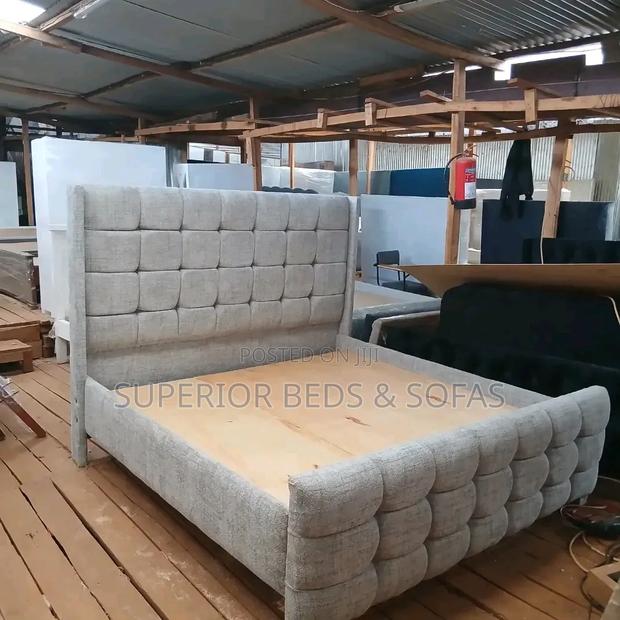 Grey Upholstered Bed Size 5 By