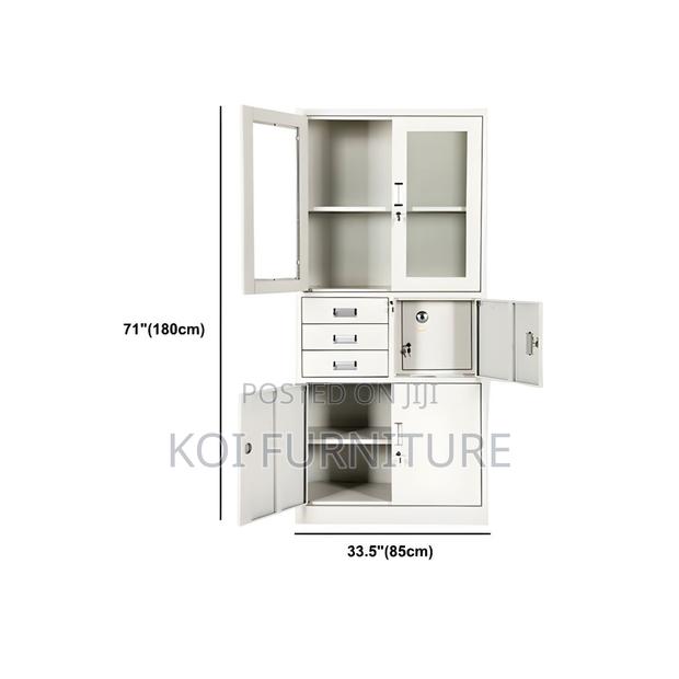 Office Cabinet; Metallic Executive Grey Cabinet With Safe and 2 Doors - thumbnail 2