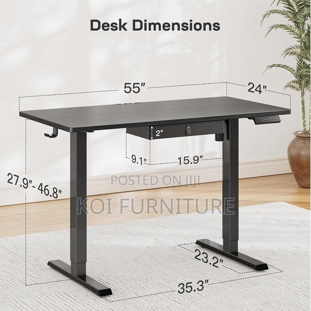Office Table; 1.2 Meter Standing Electric Adjustable Office Desk - thumbnail 5