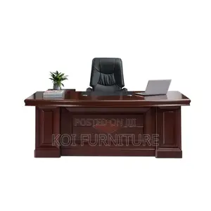 Office Desk; 1.4 Meters Mahogany Executive L Shaped Office Desk