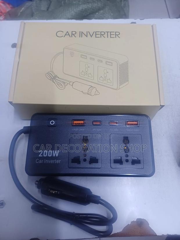 Brand New Black 200w Car Inverter With 4 Charging Ports