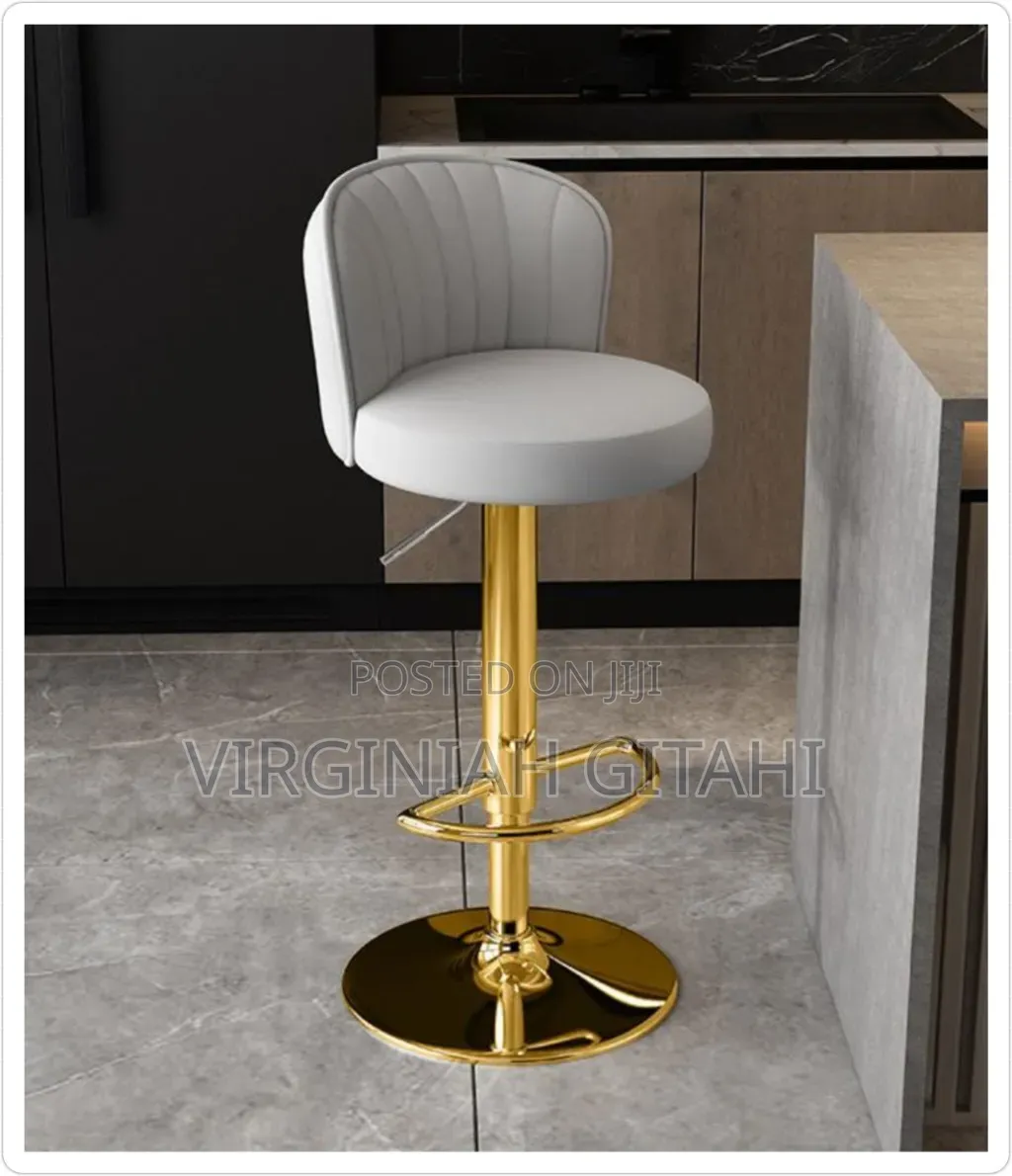 Luxury European Leather Bar Chairs Kitchen