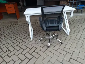 Metallic Office Table With Mesh Chair
