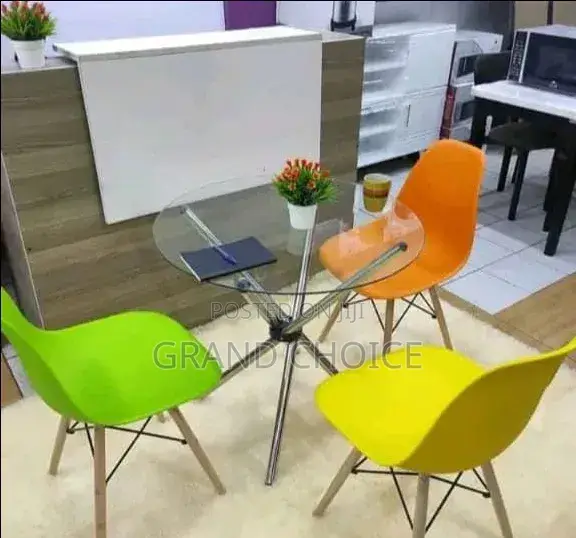 3 Seater Glass Dining Table With Eames