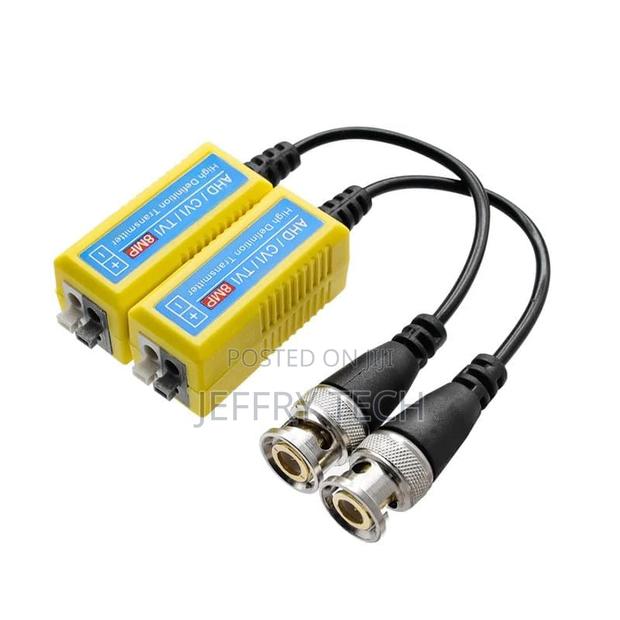 Video Balun, 8mp, , Passive Hd, Bnc, Rj45, Cat5/Cat6, Cctv, Dvr, Se