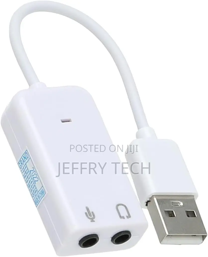 7.1 Channel Usb External Sound Card Audio Adapter With Mic (White)
