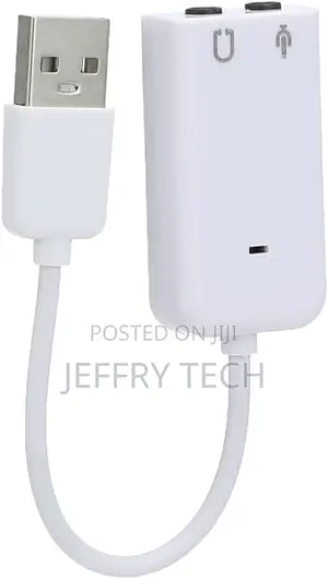 7.1 Channel Usb External Sound Card Audio Adapter With Mic (White)