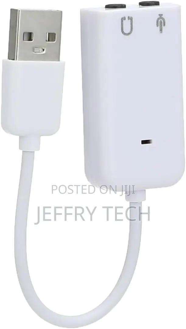 7.1 Channel Usb External Sound Card Audio Adapter With Mic (White)