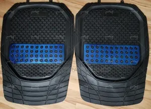 Black _Blue Universal Fit 5 Seater Rubber Car Floor Mats